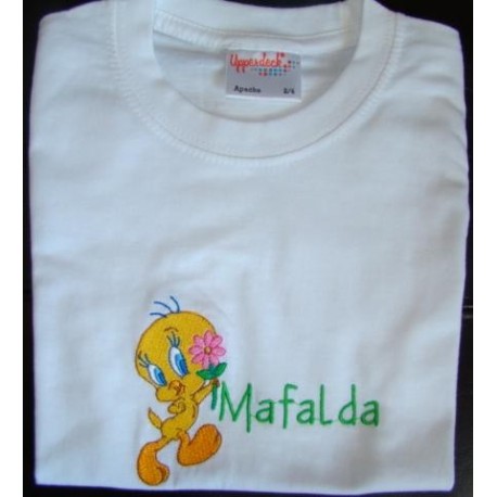 T-shirt - bordado "Tweety" (Mafalda)