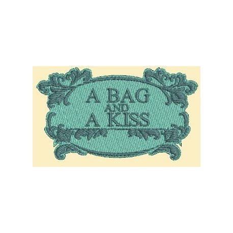 Conjunto de 2 bordados "A Bag and a Kiss"