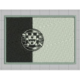 Projeto do Emblema bandeira a preto e branco